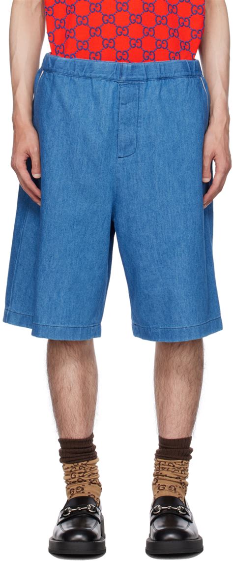 gucci shorts blue|Gucci draw string shorts.